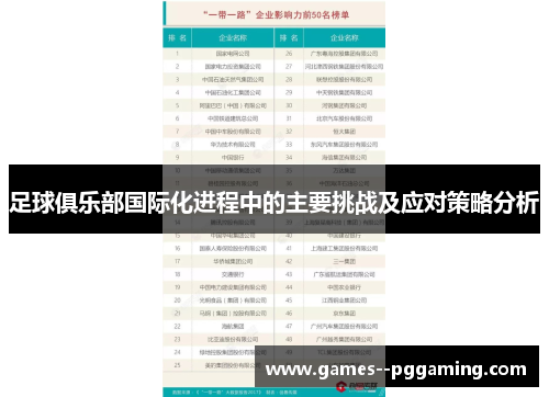 足球俱乐部国际化进程中的主要挑战及应对策略分析