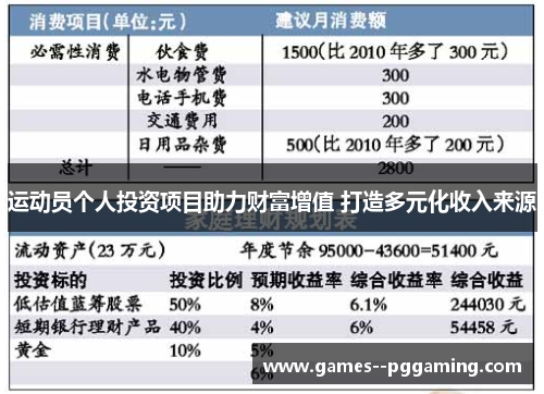 运动员个人投资项目助力财富增值 打造多元化收入来源