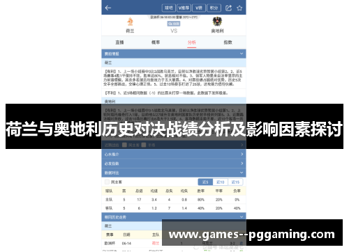 荷兰与奥地利历史对决战绩分析及影响因素探讨